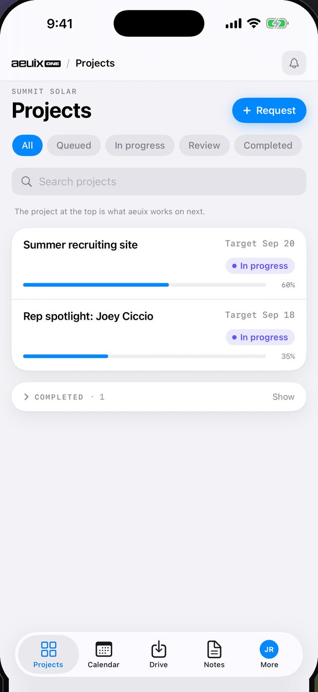 Projects on iPhone